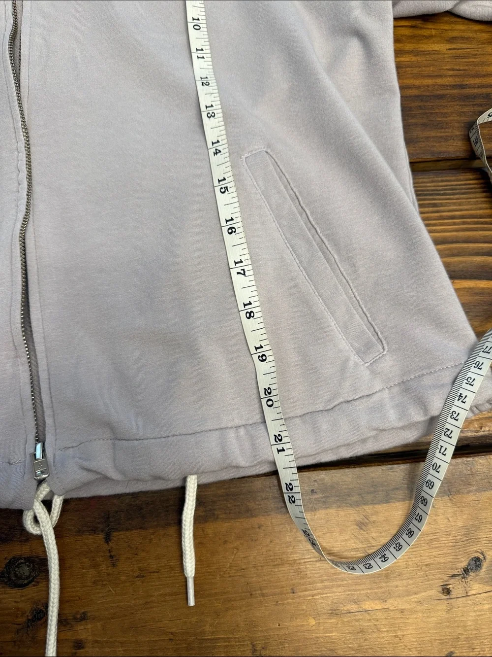 Monrow Lavender Crewneck Zip Jacket  Medium NWT